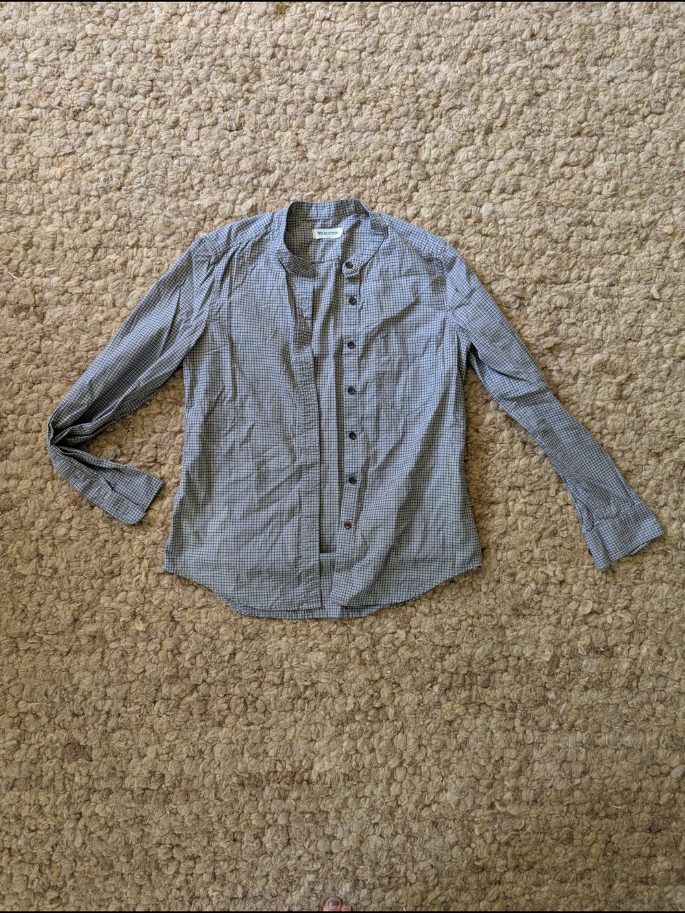 Women's Taylor Stitch Gray Check Button-Down Shirt XS